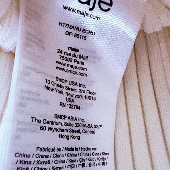 Maje, NWT Manu cut out white ribbed cold shoulder Knit Top_M - Picture 12 of 12